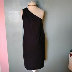 Vince One Shoulder Black Cocktail Dress SM